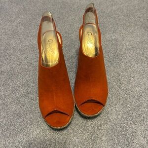 Carlos Burnt Orange Suede Wedge